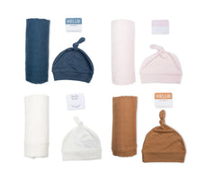 Load image into Gallery viewer, lulujo Hat & Swaddle Sets Plains