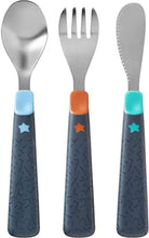 Load image into Gallery viewer, Tommee Tippee Big Kids Stainless Steel First Cutlery Set, Rounded Edges, Chunky Handles, 12m+