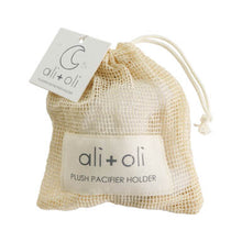 Load image into Gallery viewer, Ali+Oli Plush Moon Pacifier Holder (White)