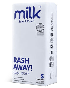Milk Baby Diapers S Flexi Tape (4-8kg) 48 diapers