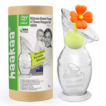 Load image into Gallery viewer, Haakaa Silicone Milk Pump with Flower Stopper For Milk Pump- Large 150ml.
