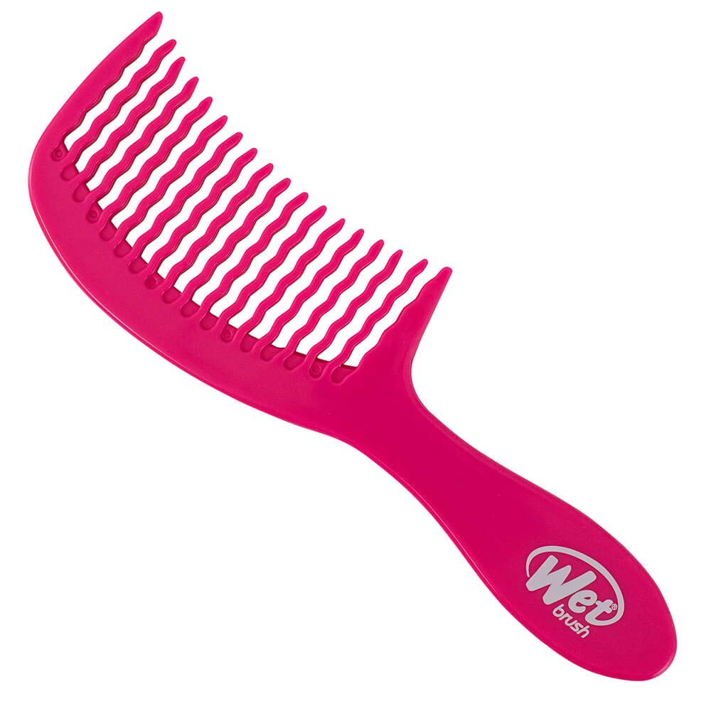 Wet BRush Hair Comb Detangler Wave Tooth Comb Design (Pink)