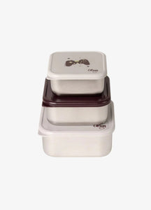 Citron- Stackable Stainless Steel Lunch Box set of 3 pcs