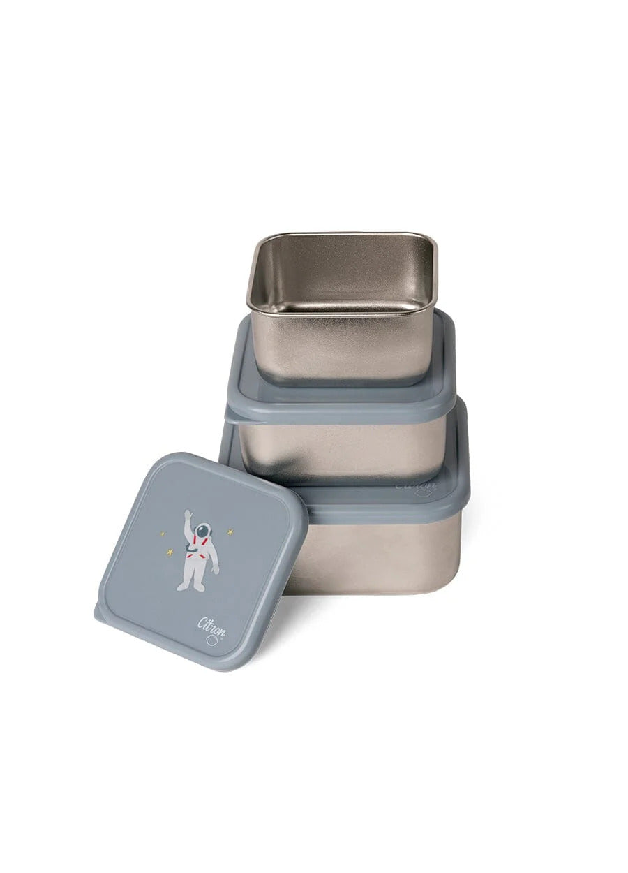 Citron- Stackable Stainless Steel Lunch Box set of 3 pcs