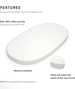 Stokke Mini / Sleepi Bed Fitted Sheet  White