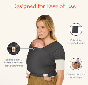 Ergobaby Aura Baby Carrier Wrap  Grey Stripes