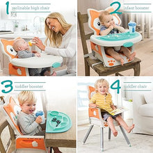 Load image into Gallery viewer, Infantino Grow-with-Me 4-in-1 Convertible High Chair, Fox-Theme,
