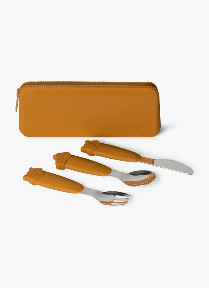 Citron - Silicone Cutlery Set with Pouch