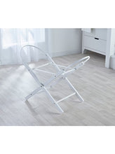 Load image into Gallery viewer, Kinder Valley Ivory Embroidered Premium Moses Basket With White Opal Folding Stand
