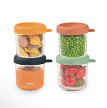 Load image into Gallery viewer, Beaba Set of 4x250ml Glass Conservative Jars Sunrise
