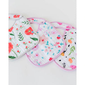 little unicorn cotton muslin classic bib 3 floral