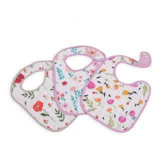 little unicorn cotton muslin classic bib 3 floral