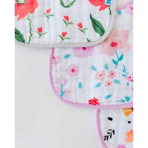 little unicorn cotton muslin classic bib 3 floral
