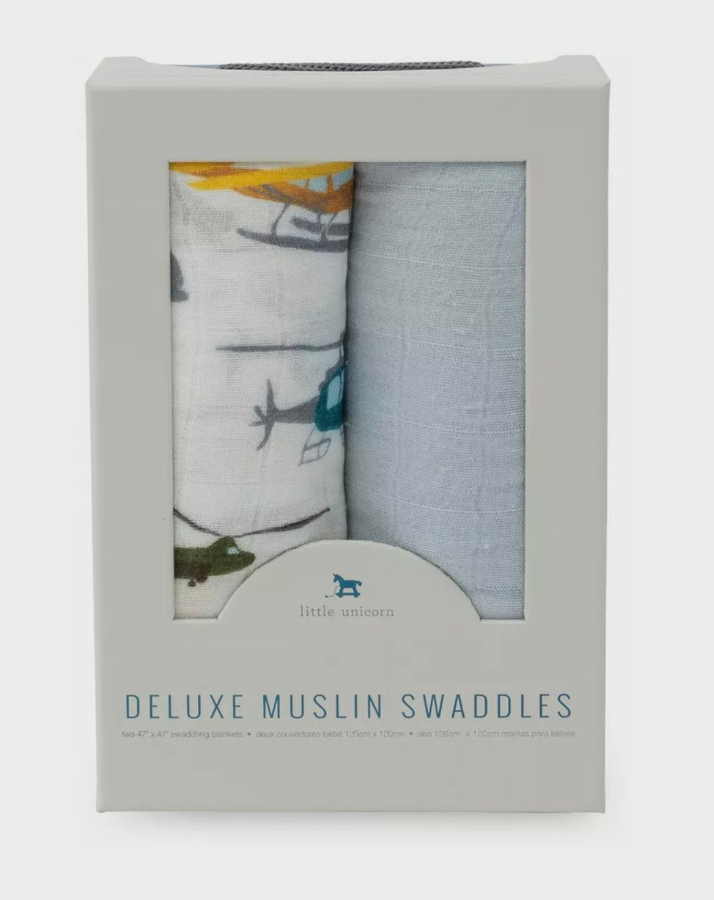 Little Unicorn Deluxe Muslin Swaddle Pack of 2 Air Show Set