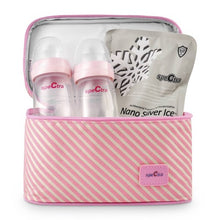 Load image into Gallery viewer, Spectra Pink Cooler with Ice Pack and Breast Milk Bottles Kit
