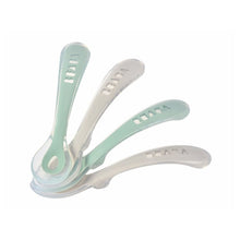 Load image into Gallery viewer, Beaba Silicone 2nd Age Spoon Set Of 4 Sage Green Velvet Grey 8M+
