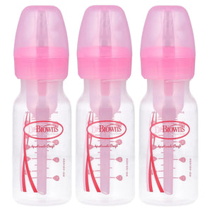 Dr. Brown’s Natural Flow Anti-Colic Options+ Narrow Baby Bottle, Pink, 120ml, Slow Flow, 0m+, 3 Pcs
