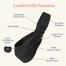 Load image into Gallery viewer, Ergobaby Upsie Sling Carrier Onyx Black 6m-4yrs
