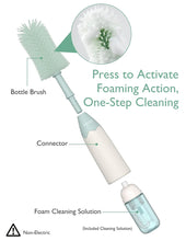 Load image into Gallery viewer, Mom Cozy Press Foaming + Cleaning Bottle Brush Set Green
