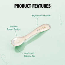 Load image into Gallery viewer, Beaba Silicone 2nd Age Spoon Set Of 4 Sage Green Velvet Grey 8M+
