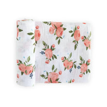 Load image into Gallery viewer, Little Unicorn cotton muslin swaddle blankets pack of 3 Watercolour Rose
