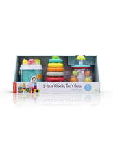 Load image into Gallery viewer, Infantino 3 in 1 Stack,Sort,Spin Activity Set 6m+
