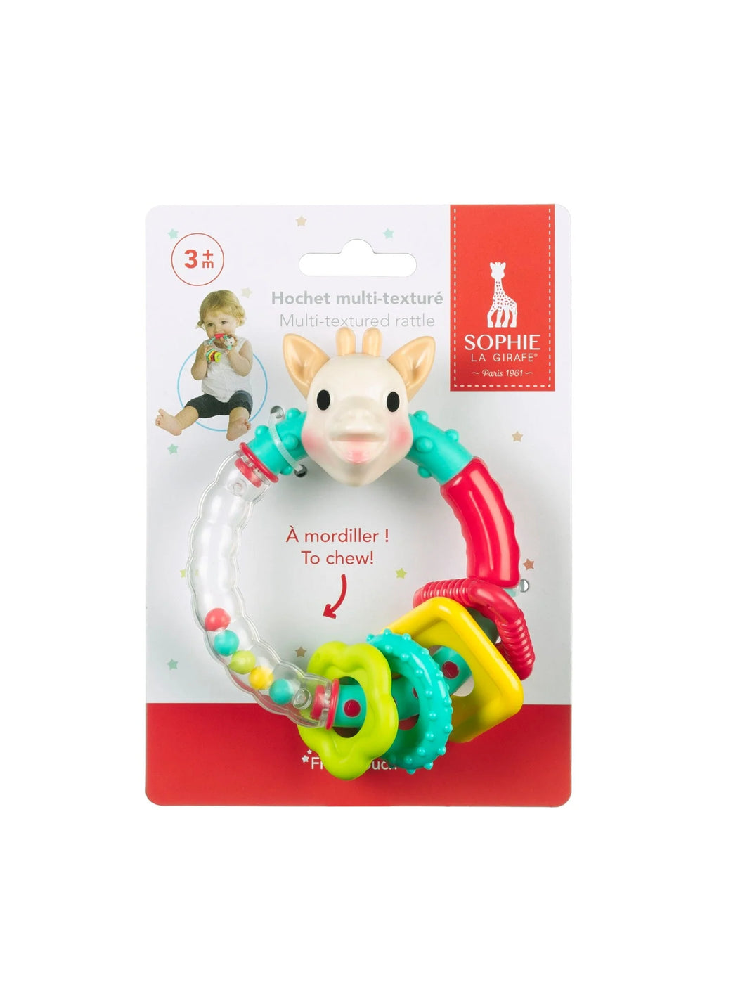 Sophie La Giraffe Multi Textured Rattle Teether 3m+