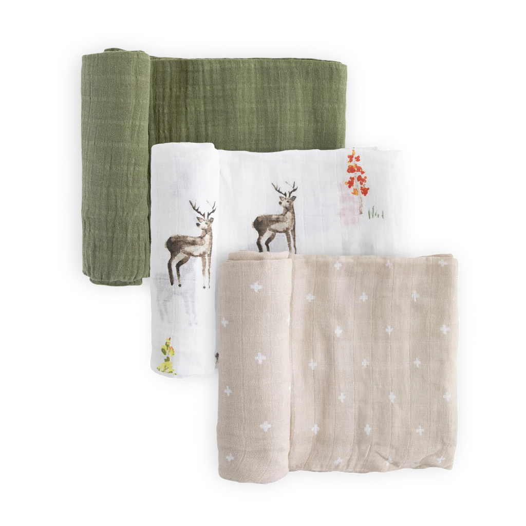 Little Unicorn Cotton Muslin Swaddle 3 Pack - Oh Deer