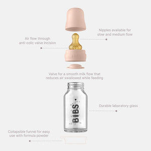 BIBS Baby Glass Bottle Slow Flow 110ml Complete Set