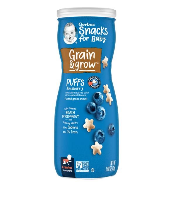 Gerber, Snacks for Baby, Grain & Grow, Puffs, Puffed Grain Snack, 8+ Months