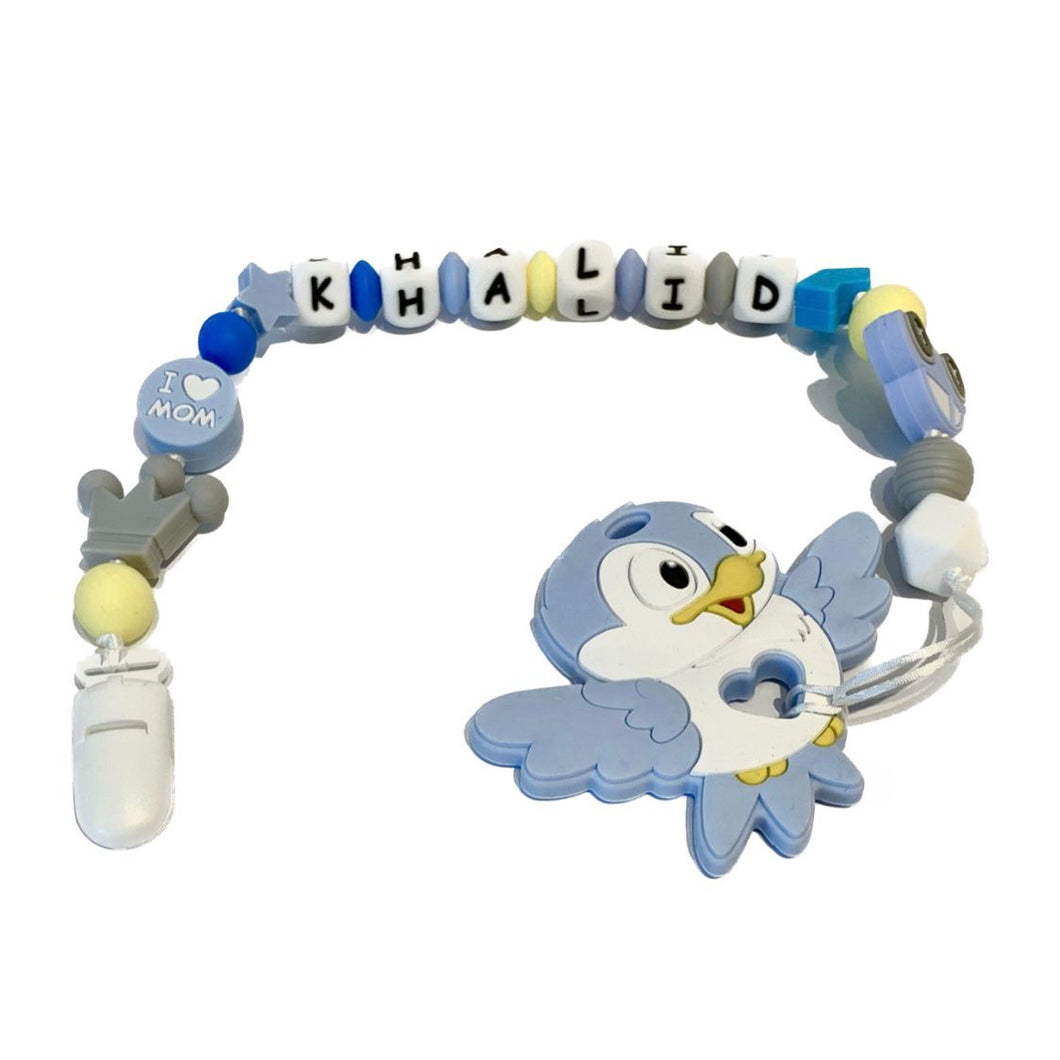 Pacifier Holder With Name and Teether