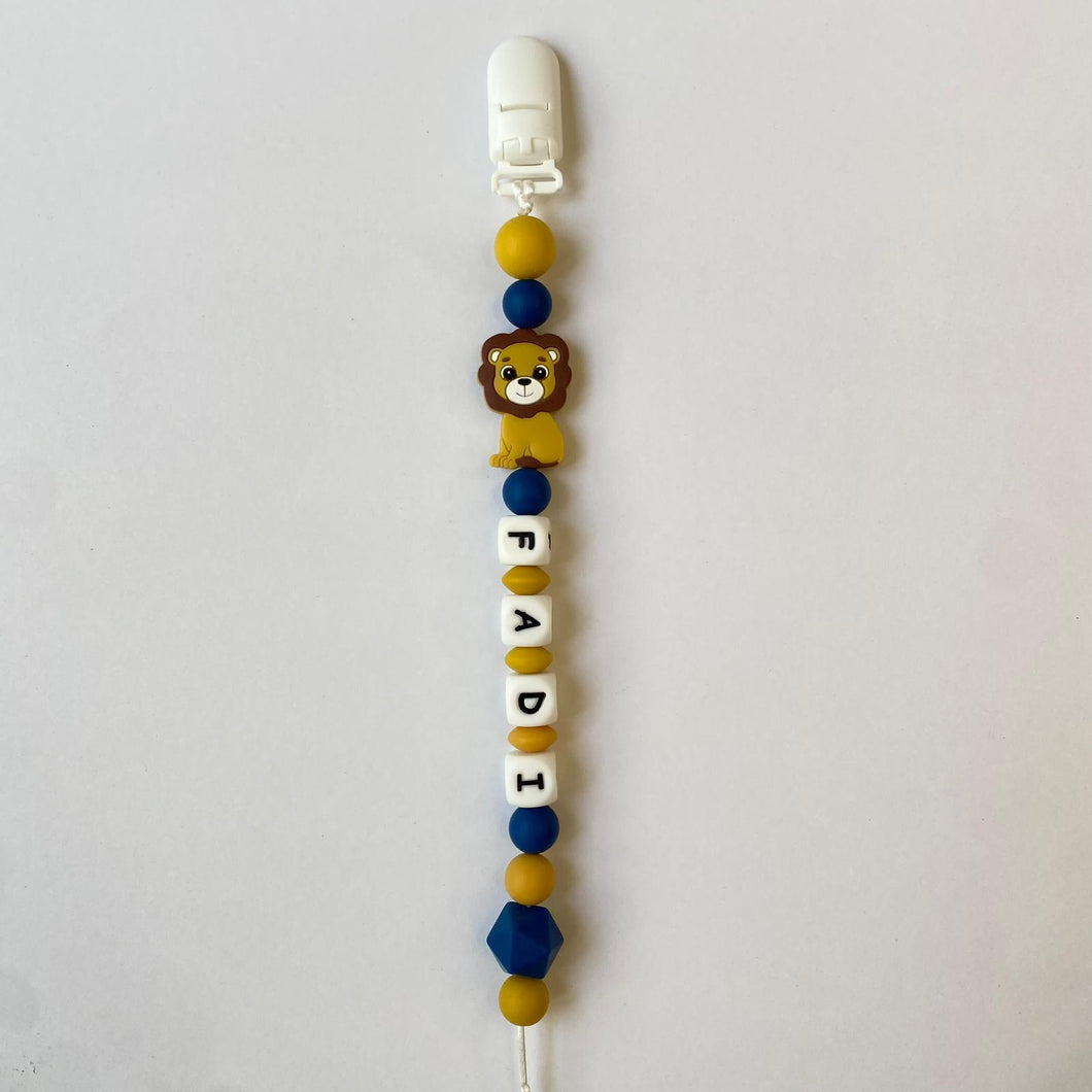 Pacifier Holder(Lion Yellow) with Name