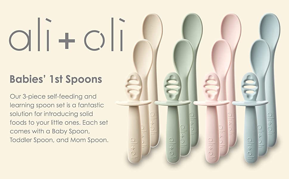 Ali+Oli Multi-Stage Spoon Set for Baby - Blue