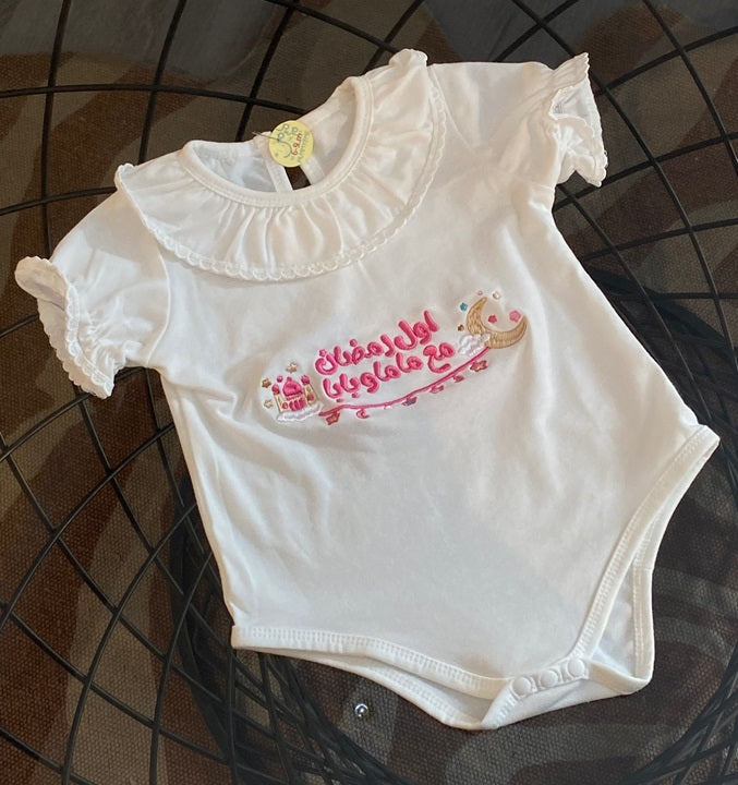 T-shirt with Embroidery for baby Girl, White (Different sizes)