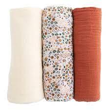 Little Unicorn Cotton Muslin Swaddle 3 Pack - Pressed Petals