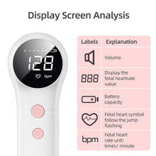 Load image into Gallery viewer, Fetal Doppler Detector Baby Heart Beat U8-25
