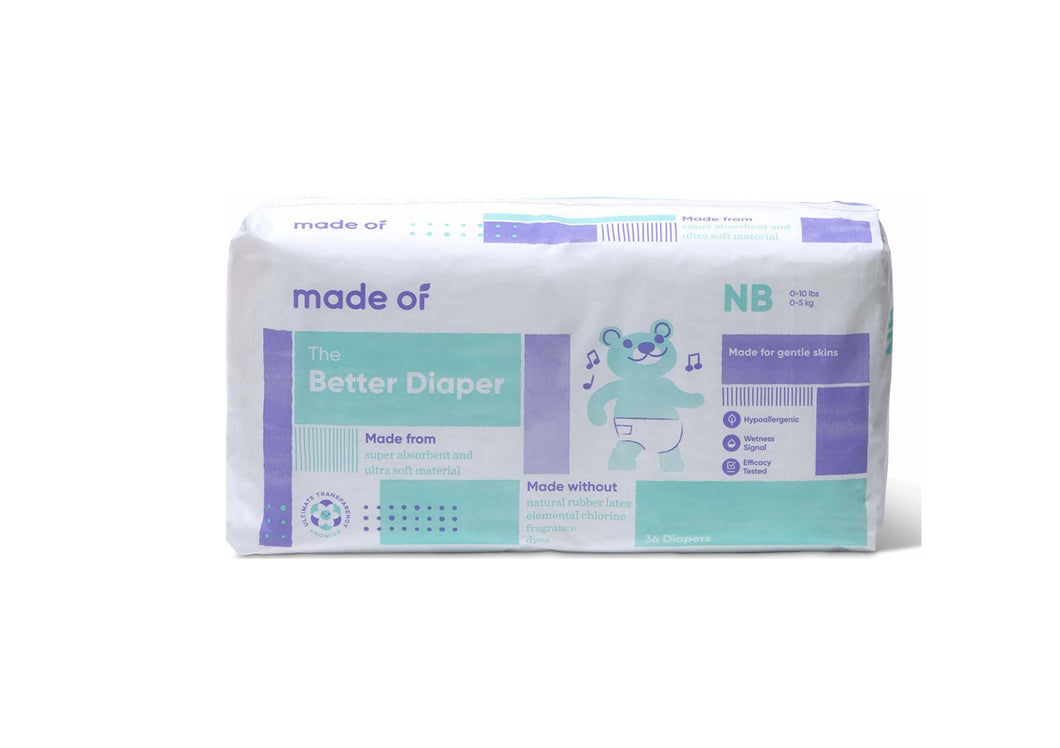 MADE OF The Better Baby Diapers(New Born) - Hypoallergenic Diapers