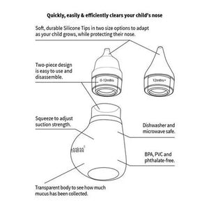 Haakaa Squeezy Silicone Bulb syringe 2Tips