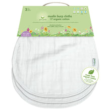 Load image into Gallery viewer, Muslin Burp Cloths made from Organic Cotton (3 pk)

