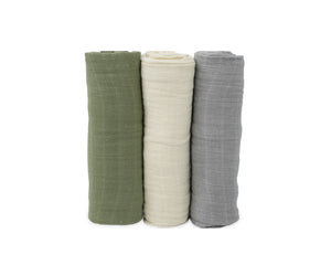 Little Unicorn Cotton Muslin Swaddle 3 Pack - Fern