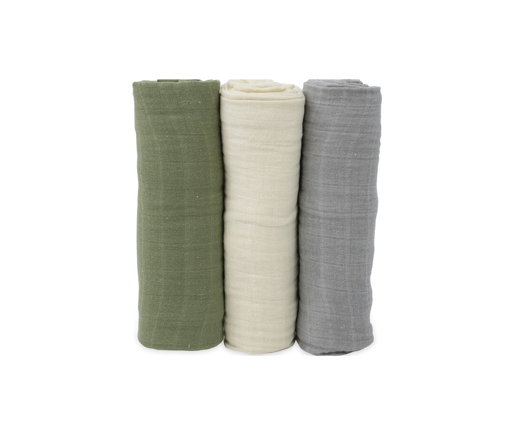Little Unicorn Cotton Muslin Swaddle 3 Pack - Fern