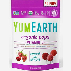 YumEarth Organic Fruit Flavored Vitamin C Pops Variety Pack, 40 Lollipops