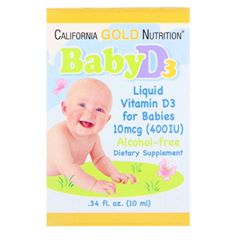 California Gold Nutrition, Baby Vitamin D3 Liquid, 10 mcg