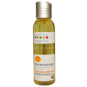 Nature's Baby Organics Massage & Baby Oil Mandarin Coconut 4 fl oz Liquid