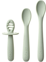 Load image into Gallery viewer, Ali+Oli 3-pc Silicone Spoon Set for Baby - Unbreakable Silicone Baby Spoon 6 Months &amp; Up

