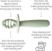 Load image into Gallery viewer, Ali+Oli 3-pc Silicone Spoon Set for Baby - Unbreakable Silicone Baby Spoon 6 Months &amp; Up
