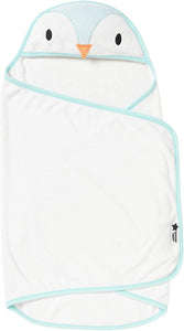 Tommee Tippee Splashtime Newborn Swaddle Dry Towel 0-6m, Penny the Penguin Blue