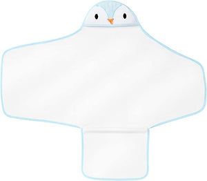 Tommee Tippee Splashtime Newborn Swaddle Dry Towel 0-6m, Penny the Penguin Blue