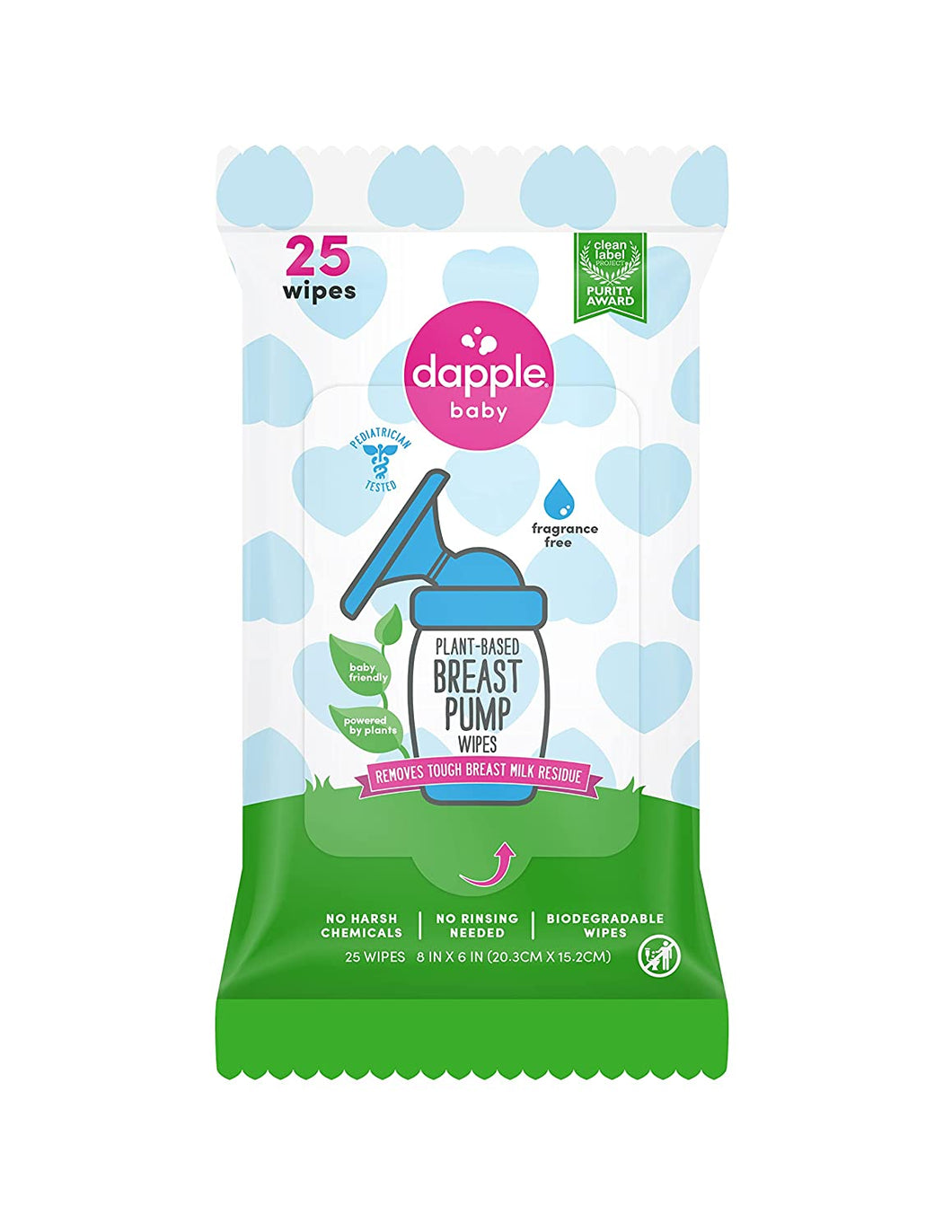 Breast Pump Wipes by Dapple Baby, 25 Count