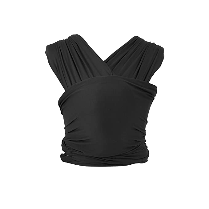 Ergobaby Aura Baby Carrier Wrap for Newborn to Toddler (8-25 Pounds), Pure Black